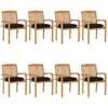 Image de vidaXL Chaises de jardin empilables avec coussins lot de 8 Teck solide