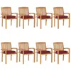 Image de vidaXL Chaises de jardin empilables avec coussins lot de 8 Teck solide