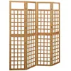 Image de Cloison de séparation à 4 panneaux Bois de pin solide 161x180cm