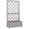 Image de vidaXL Jardinière à treillis de jardin Gris 70x30x135 cm Bois de sapin