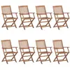 Image de vidaXL Chaises pliables d'extérieur lot de 8 Bois d'acacia solide