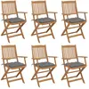 Image de vidaXL Chaises pliables de jardin lot de 6 avec coussins Bois d'acacia