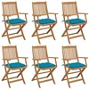 Image de Chaises pliables de jardin lot de 6 avec coussins Bois d acacia