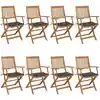 Image de vidaXL Chaises pliables de jardin lot de 8 avec coussins Bois d'acacia