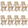 Image de Chaises pliables de jardin lot de 8 avec coussins Bois d acacia