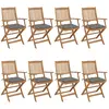 Image de vidaXL Chaises pliables de jardin lot de 8 avec coussins Bois d'acacia