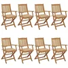 Image de vidaXL Lot de 8 Chaises Pliables de Jardin avec Coussins, Sièges de Terrasse, Chaises de Salle à Manger, Meubles de Patio Extérieur, Bois d'Acacia
