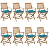Image de vidaXL Chaises pliables de jardin lot de 8 avec coussins Bois d'acacia
