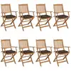Image de vidaXL Chaises pliables de jardin lot de 8 avec coussins Bois d'acacia