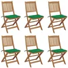 Image de vidaXL Lot de 6 Chaises Pliables de Jardin avec Coussins, Sièges de Terrasse, Chaises de Salle à Manger, Meubles de Patio Extérieur, Bois d'Acacia