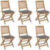 Image de vidaXL Chaises pliables de jardin lot de 6 avec coussins Bois d'acacia