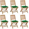 Image de vidaXL Chaises pliables de jardin lot de 6 avec coussins Bois d'acacia