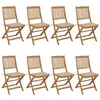 Image de Chaises pliables de jardin lot de 8 avec coussins Bois d acacia