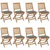 Image de vidaXL Chaises pliables de jardin lot de 8 avec coussins Bois d'acacia