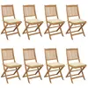 Image de vidaXL Chaises pliables de jardin lot de 8 avec coussins Bois d'acacia