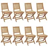 Image de vidaXL Lot de 8 Chaises Pliables de Jardin avec Coussins, Sièges de Terrasse, Chaises de Salle à Manger, Meubles de Patio Extérieur, Bois d'Acacia