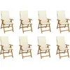 Image de vidaXL Chaises pliables de jardin avec coussins lot de 8 Bois d'acacia