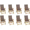 Image de vidaXL Chaises pliables de jardin avec coussins lot de 8 Bois d'acacia