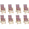 Image de vidaXL Chaises pliables de jardin avec coussins lot de 8 Bois d'acacia