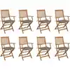 Image de vidaXL Chaises pliables d'extérieur et coussins lot de 8 Bois d'acacia