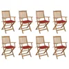 Image de Chaises pliables d extérieur et coussins lot de 8 Bois d acacia