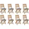 Image de vidaXL Chaises pliables d'extérieur et coussins lot de 8 Bois d'acacia