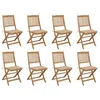 Image de vidaXL Lot de 8 Chaises Pliables d'Extérieur avec Coussins, Sièges de Terrasse, Chaises de Salle à Manger, Meubles de Patio Jardin, Bois d'Acacia