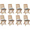 Image de vidaXL Chaises pliables d'extérieur et coussins lot de 8 Bois d'acacia