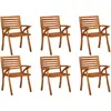 Image de vidaXL Chaises de jardin lot de 6 Bois d'acacia solide