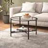 Image de vidaXL Table à thé Noir et transparent 70 cm Verre trempé