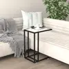 Image de vidaXL Table d'appoint ordinateur Marbre blanc 50x35x65cm Verre trempé