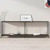 Image de vidaXL Table console Noir 220x35x75,5 cm Verre trempé