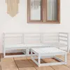 Image de vidaXL Salon de jardin 4 pcs Blanc Bois de pin massif