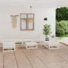 Image de vidaXL Salon de jardin 8 pcs Blanc Bois de pin massif