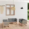 Image de vidaXL Salon de jardin 6 pcs avec coussins Bois de pin massif