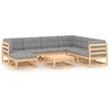Image de vidaXL Salon de Jardin 8 pcs avec Coussins Bois de pin Massif