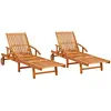 Image de vidaXL Chaises longues lot de 2 Bois d'acacia solide