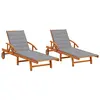 Image de vidaXL Chaises longues lot de 2 avec coussins Bois d'acacia solide