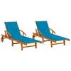 Image de vidaXL Chaises longues lot de 2 avec coussins Bois d'acacia solide