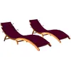 Image de vidaXL Chaises longues lot de 2 avec coussins Bois d'acacia solide