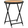 Image de vidaXL Table à thé Noir 60 cm Résine tressée et bois d'acacia solide