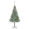 Image de vidaXL Arbre de Noël Artificiel Pré-éclairé/Boules Pommes de Pin, Sapin de Noël avec LED, Décoration de Vacances, Ornement de Fête Intérieur Extérieur, 180cm