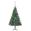 Image de vidaXL Arbre de Noël Artificiel Pré-éclairé et Boules, Sapin de Noël avec LED, Décoration de Vacances, Ornement de Fête Intérieur Extérieur, Vert 150 cm PVC