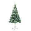 Image de vidaXL Arbre de Noël Artificiel Pré-éclairé/Boules, Sapin de Noël avec LED, Décoration de Vacances, Ornement de Fête Intérieur Extérieur, 210 cm 910 Branches