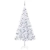 Image de vidaXL Arbre de Noël Artificiel Pré-éclairé/Boules, Sapin de Noël avec LED, Décoration de Vacances, Ornement de Fête Intérieur Extérieur, 210 cm 910 Branches