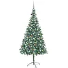 Image de vidaXL Arbre de Noël Artificiel Pré-éclairé/Boules Pommes de Pin, Sapin de Noël avec LED, Décoration de Vacances, Ornement de Fête Intérieur Extérieur, 210cm