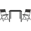 Image de vidaXL Ensemble de Salle à Manger d'Extérieur 3 pcs Mobilier à Dîner de Patio Table et Chaises de Repas de Terrasse Mobilier de Jardin Acier