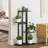 Image de vidaXL Support pour plantes 4 niveaux 43x22x76 cm Noir Métal