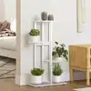 Image de vidaXL Support pour plantes 4 niveaux 43x22x76 cm Blanc Métal