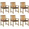 Image de vidaXL Chaises de jardin avec coussins lot de 6 Bois d'acacia massif